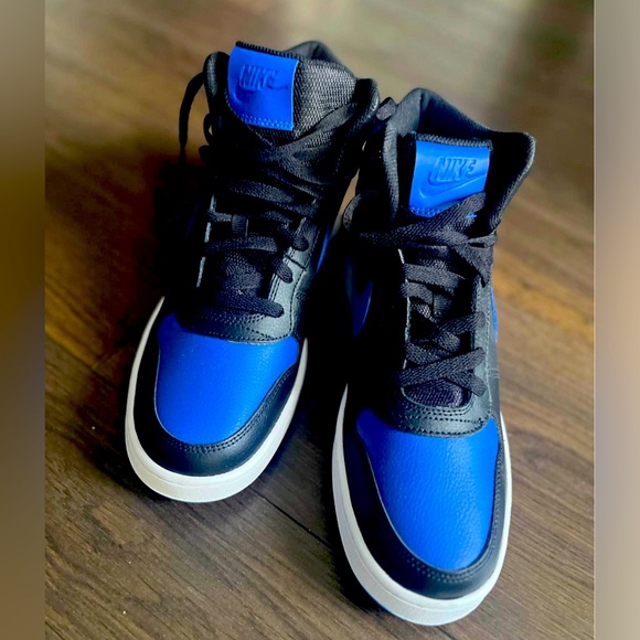 Nike Ebernon Mid Black Game Royal Shoes - Picture 4 of 5